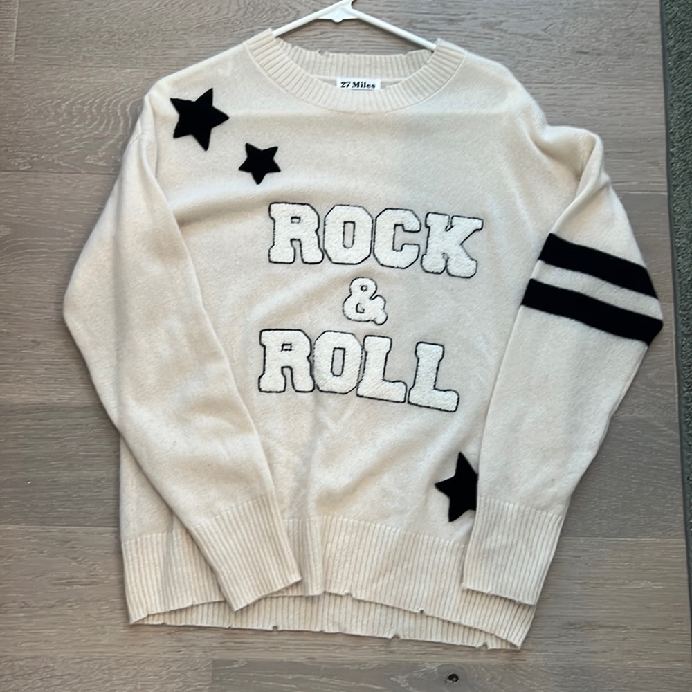 27 MILES GRAPHIC CASHMERE SWEATER